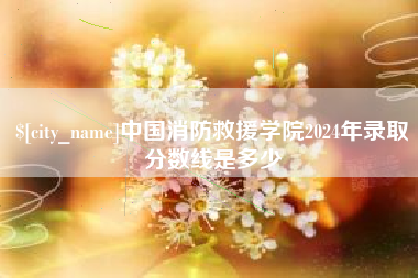 阳江中国消防救援学院2024年录取分数线是多少