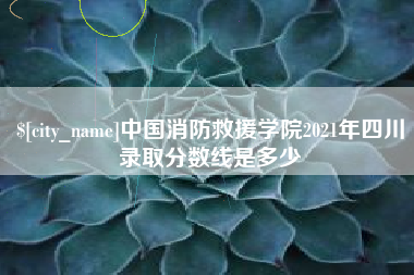 阳江中国消防救援学院2021年四川录取分数线是多少