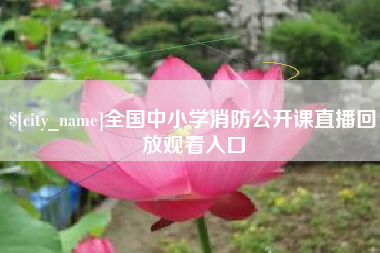 阳江全国中小学消防公开课直播回放观看入口