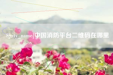 阳江中国消防平台二维码在哪里