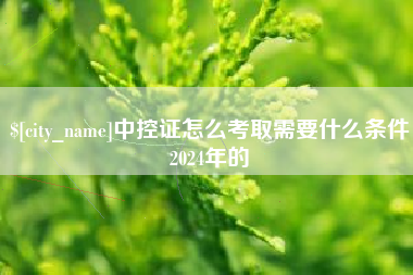 阳江中控证怎么考取需要什么条件2024年的