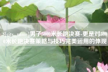 阳江男子5000米长跑决赛-更是对5000米长跑决赛策略与技巧完美运用的体现
