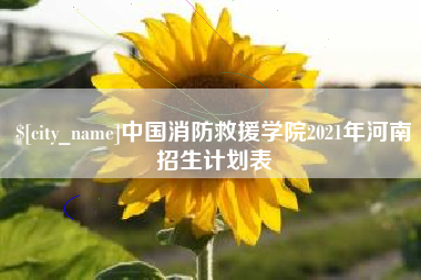 阳江中国消防救援学院2021年河南招生计划表