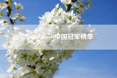 阳江中国冠军榜单