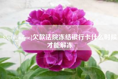 阳江欠款法院冻结银行卡什么时候才能解冻