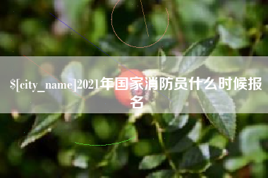 阳江2021年国家消防员什么时候报名